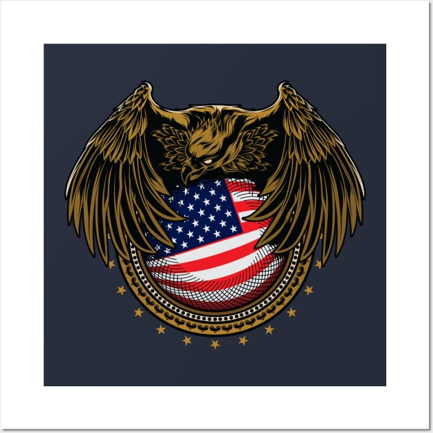 eagle flag America Wall Art by Mako Design 